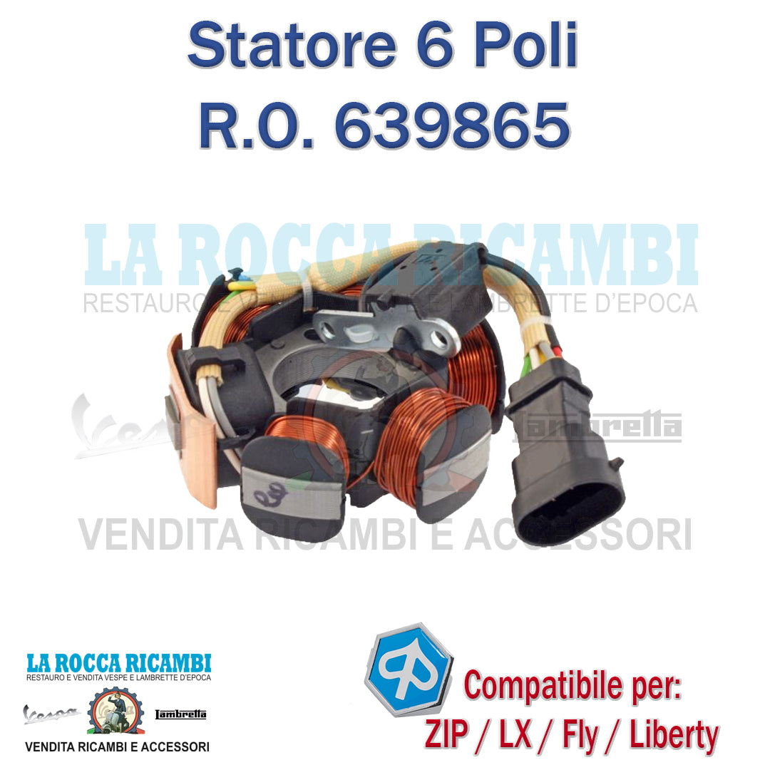 STATORE 6 POLI PER MOTORI PIAGGIO