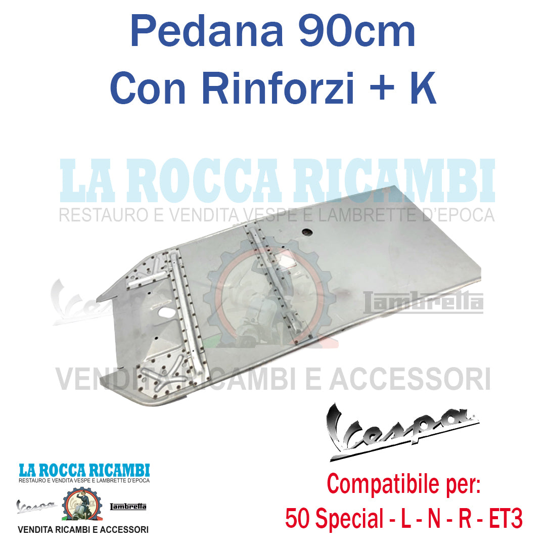 Pedana Vespa 50 L / N / R / SPECIAL / PRIMAVERA ET3 - Dritta 90 cm con rinforzi