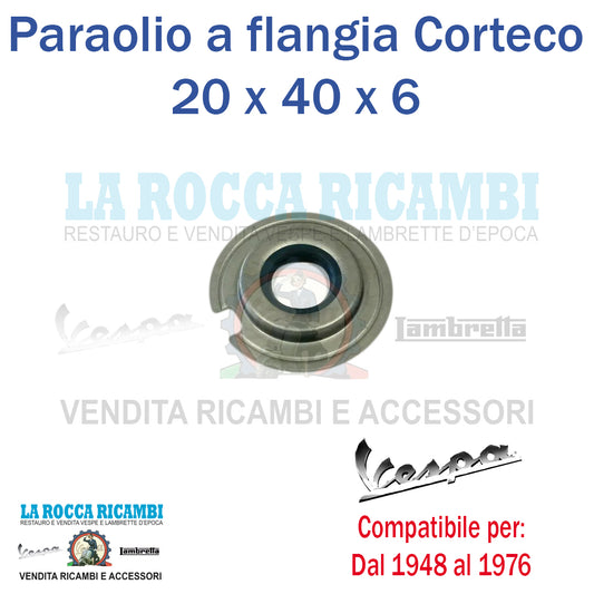 Paraolio 20 X 40 X 6 Vespa DAL 1948 AL 1976 con tacca quadra - CORTECO