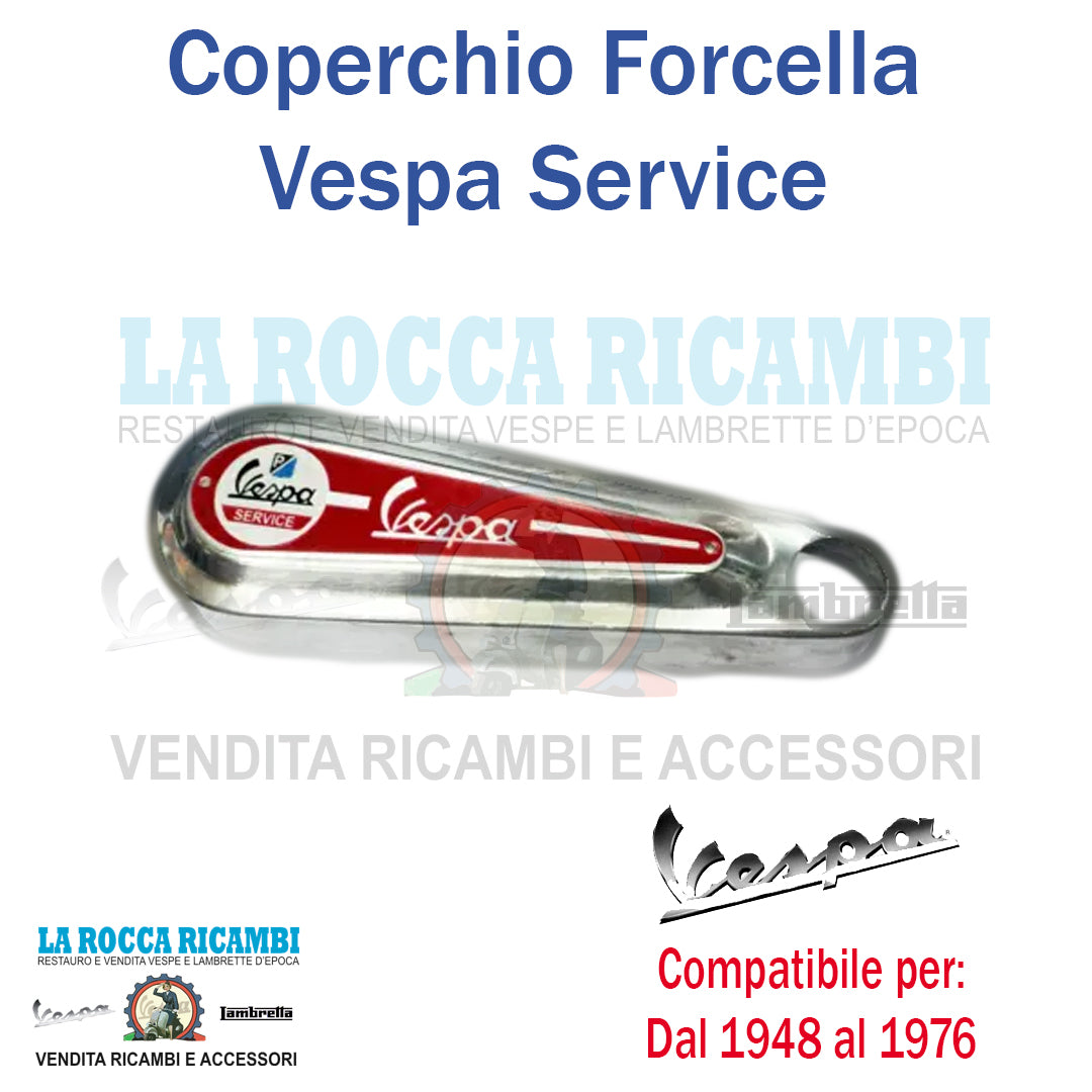Coprimolleggio / Coprimozzo Vespa '46-'76 Optional 'VESPA SERVICE' Cromato/Rosso
