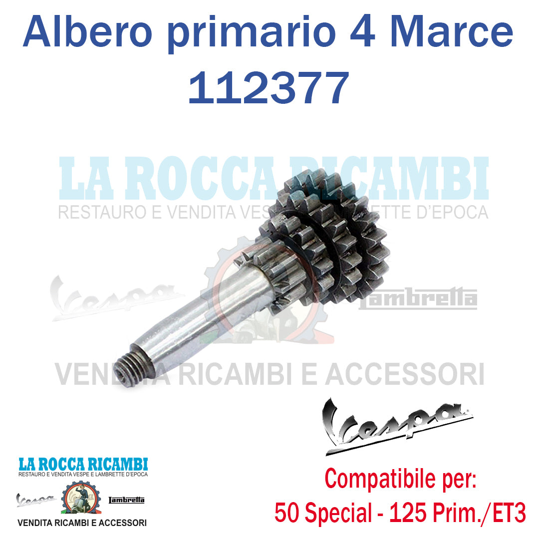 Ingranaggio Quadruplo 4 Velocità VESPA 50 SPECIAL/PK - 125 ET3/PRIMAVERA (Z 10/Z14/Z18/Z22)