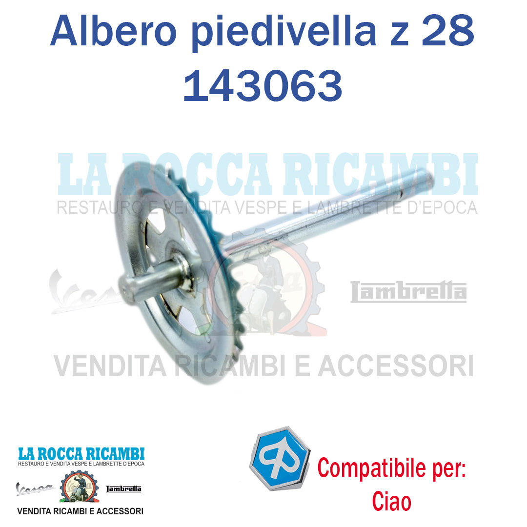 Albero Pedivella 28 Denti Piaggio Ciao PX Originale Piaggio 143063