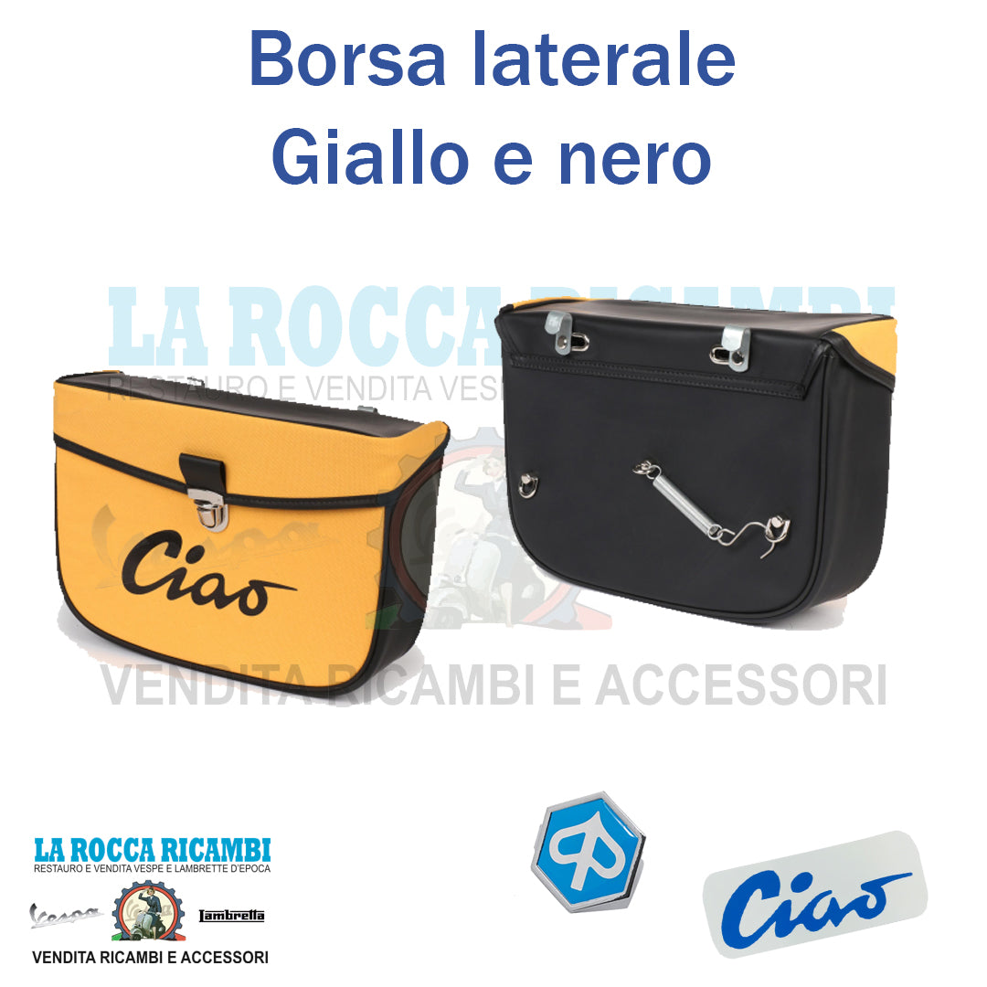 Borsa sacca posteriore laterale per ciclomotori PIAGGIO CIAO colore giallo e nero