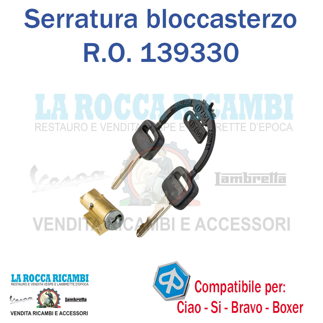 Serratura Forcella Bloccasterzo PIAGGIO SI - CIAO - BRAVO - BOXER - R.O 139330