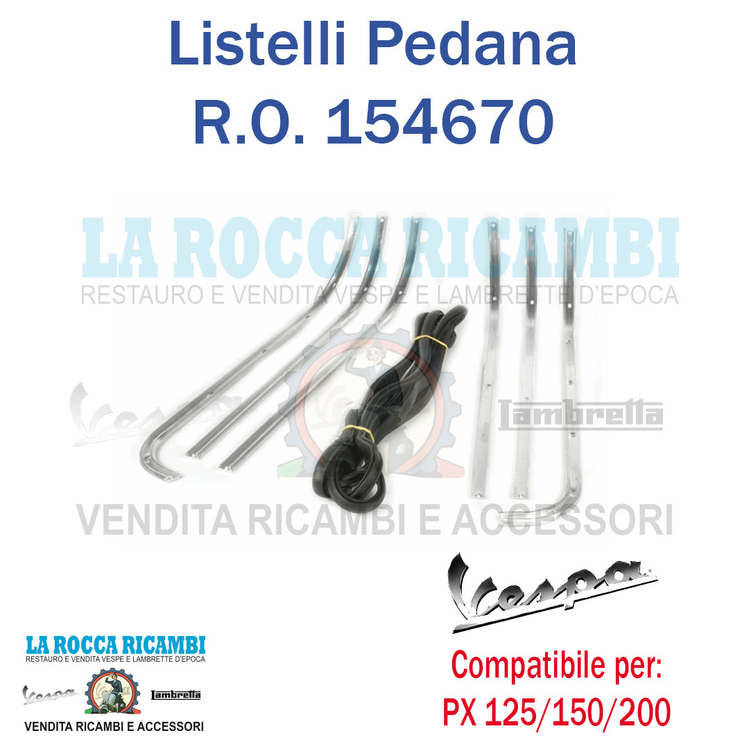Kit Listelli Strisce Pedana + Gomma Vespa PX 125 / 150 / 200 - R.O 154670