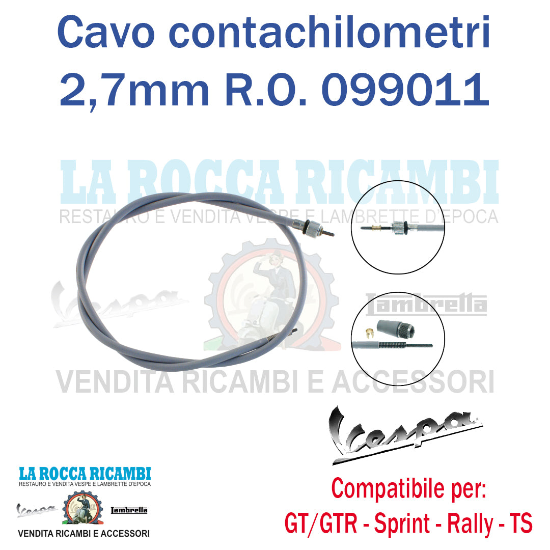 Cavo Trasmissione Contachilometri 2,7 mm Vespa GTR - RALLY - TS - R.O 099011