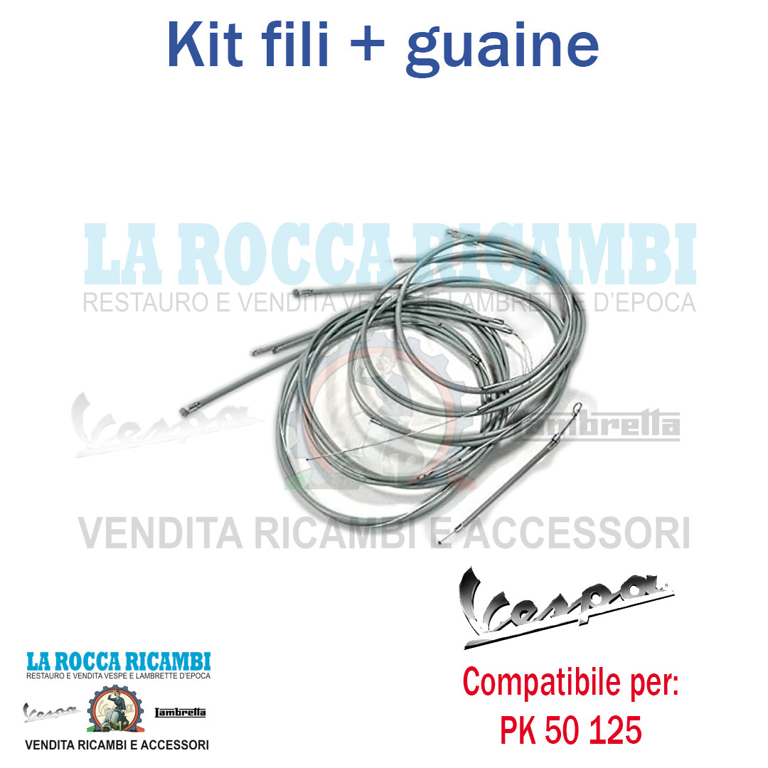 Kit Trasmissioni Fili + Guaine Vespa PK S-XL 50/125