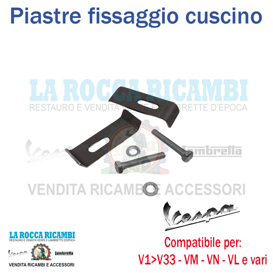 Piastrine staffe fissaggio cuscino posteriore Vespa VNA - VNB - VBA - VBB