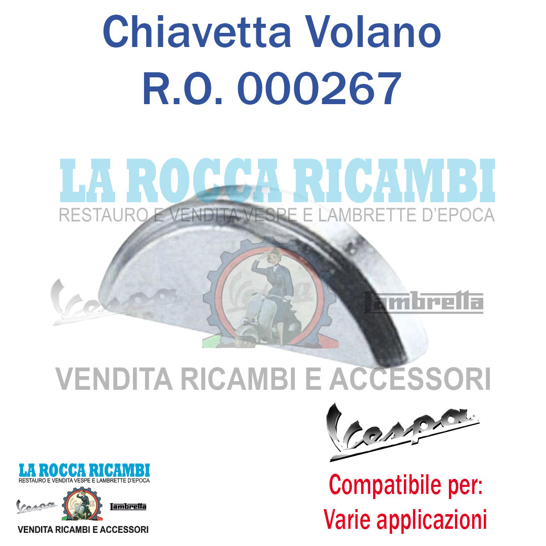 Chiavetta Mezzaluna Volano Vespa E Ciclomotori (3 x 5 x 12,6mm)
Vespa 50/PK/ET3