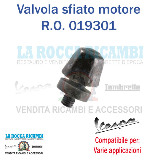 Tappo Valvola Sfiato Motore Vespa 50/PX/VNB/VBB/PK/ET3/COSA/T5/VNA - R.O 0193014