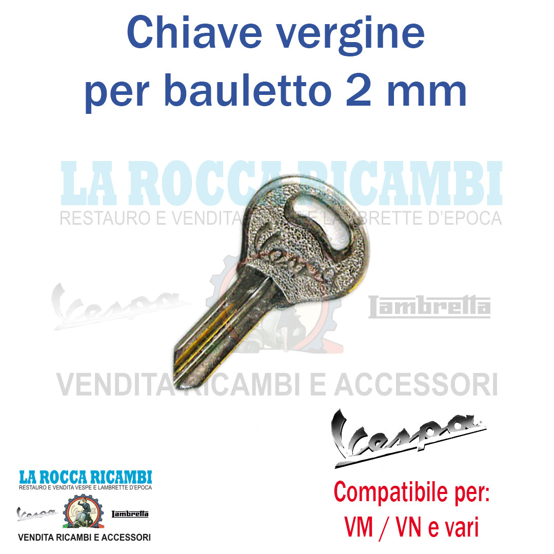 Chiave Vergine 2 mm Serratura Con Scritta "VESPA" Dal 1954 al 1965