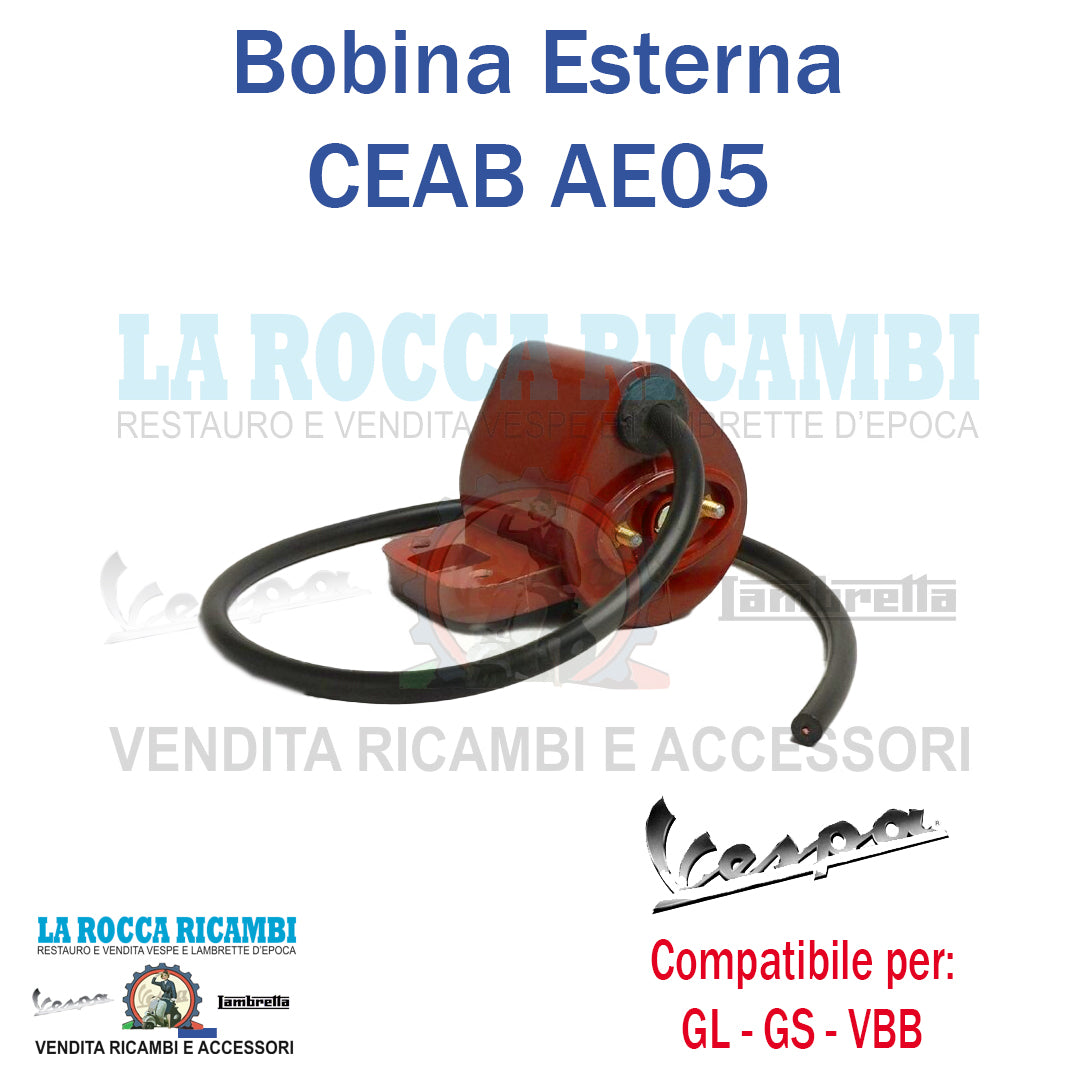 Bobina Accensione Esterna Corrente Vespa VSB1/VBB1/VBB2/GL VLA1 - R.O 056836