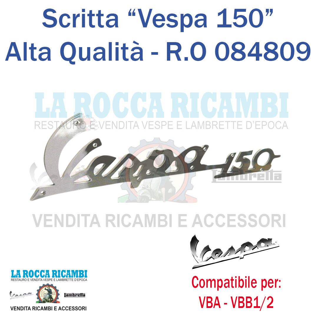 Scritta Anteriore "VESPA 150" VBA - VBB1 - VBB2 OTTONE Alta Qualità - R.O 084809
