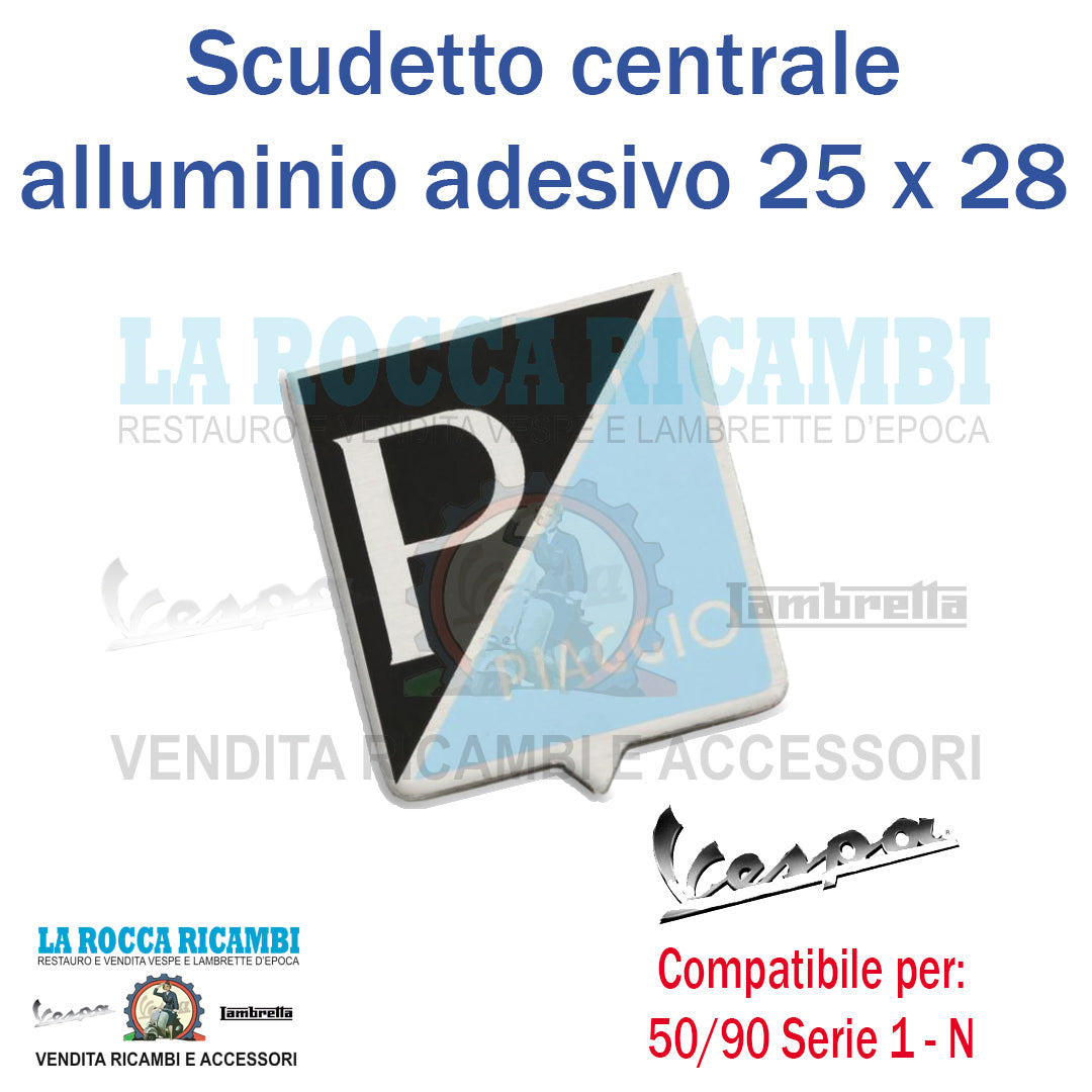 Scudetto Emblema Quadrato 25 x 28mm PIAGGIO Adesivo Vespa 50 / 90 N - R.O 070312