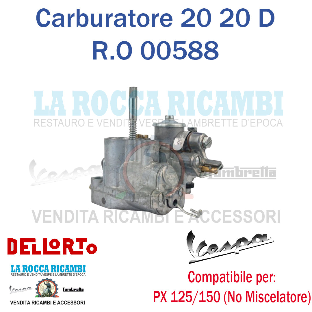 Carburatore DELL'ORTO SI 20 20 D Vespa PX 125 Getto 96 Senza miscelatore