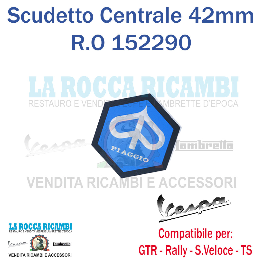 Scudetto Esagonale Piaggio Tipo Grande 42mm Scudo GTR - TS - RALLY