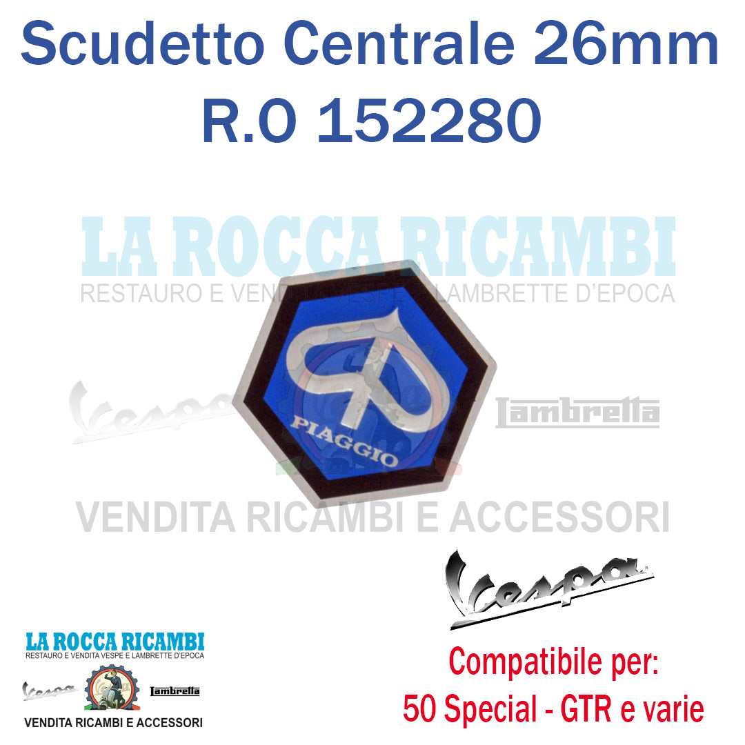 Scudetto Esagonale Piaggio 26mm Manubrio GTR - TS - RALLY / Nasello Vespa 50