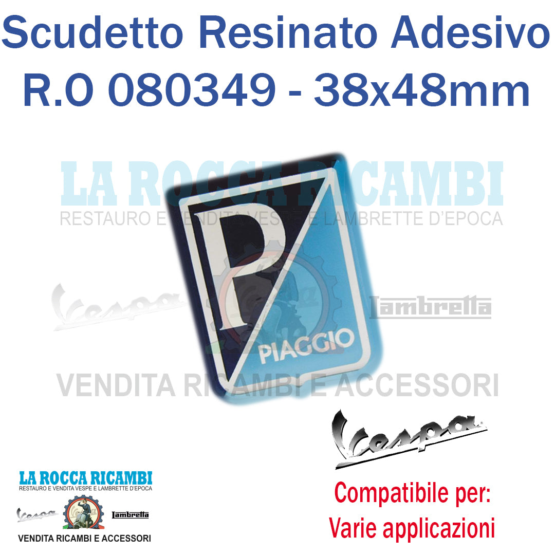 Adesivo Resinato Scudetto PIAGGIO 38 x 48 Vespa VBB - GL - SPRINT - SUPER