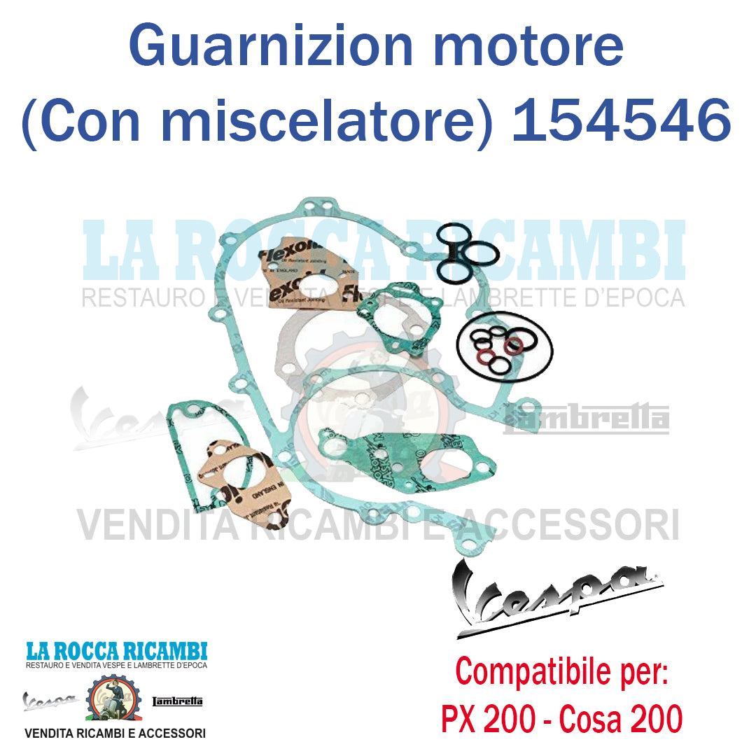 Kit Guarnizioni Motore Vespa PX 200 - COSA / CLX 200 Con Miscelatore