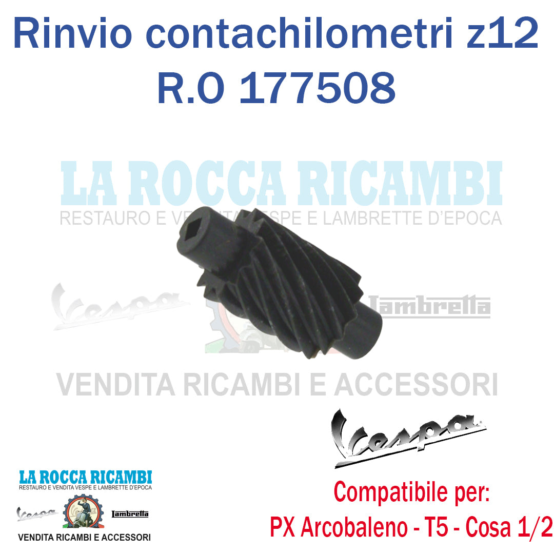 Pignone Rinvio Contachilometri 12 Denti Vespa PX Arcobaleno - Cosa 1/2 - T5 / R.O 177508