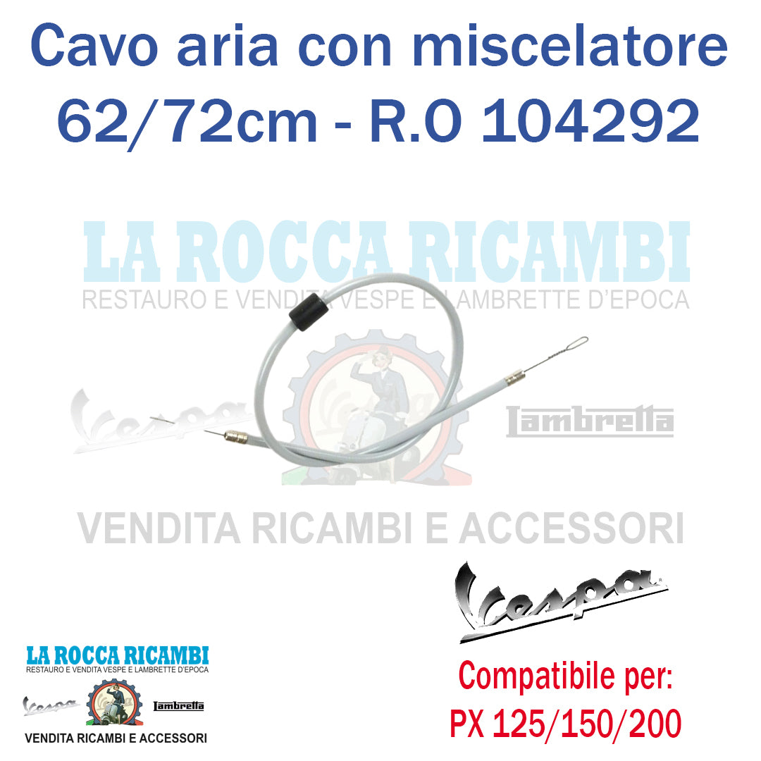 Filo Cavo Trasmissione Aria Starter Vespa PX 125 150 200 Con Miscelatore