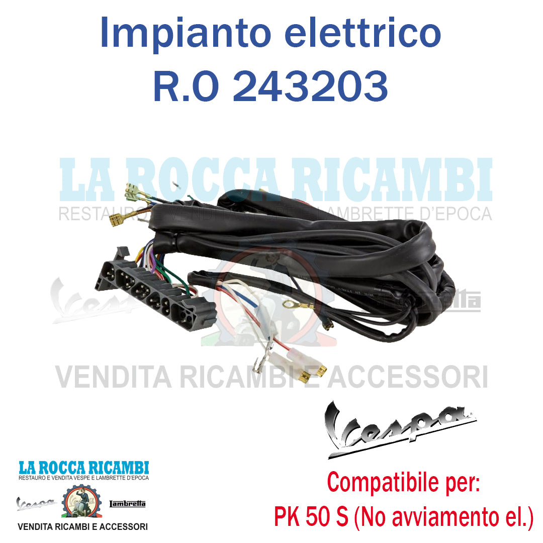Impianto Elettrico CAVI COMPLETO Vespa PK 50 S CON FRECCE 243203