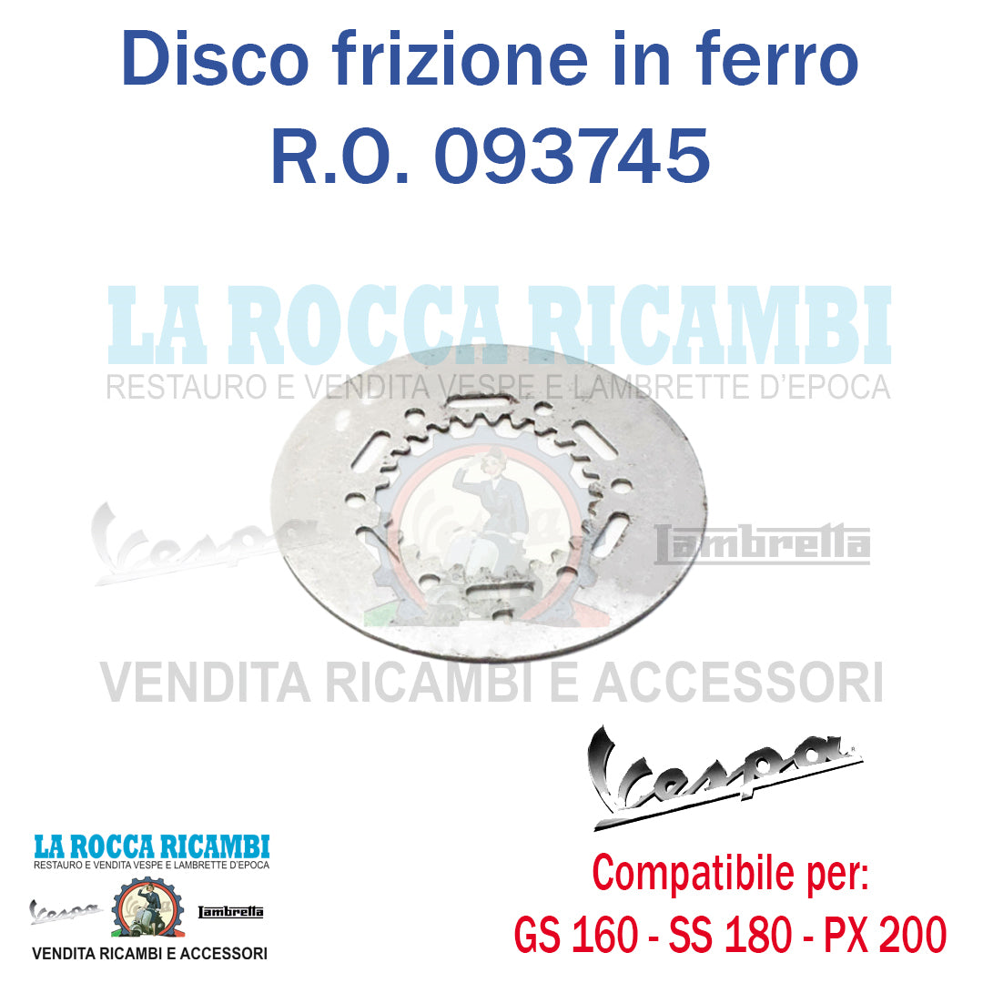 Disco In Ferro Frizione Vespa PX 200 - GS 160 - SS 180 - RALLY 180
