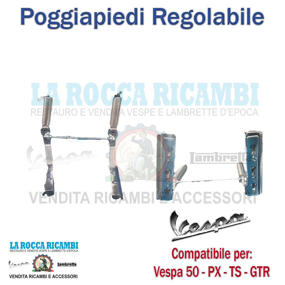 Poggiapiedi Con Pedaliere Regolabili Vespa PX - TS - GTR - Vespa 50