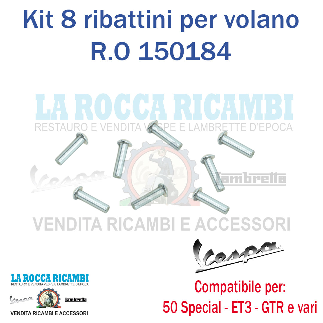 Kit 8 pz Ribattino per Volano 4,4 x 18,5 Vespa 50/80/90/125/150/160/180/200