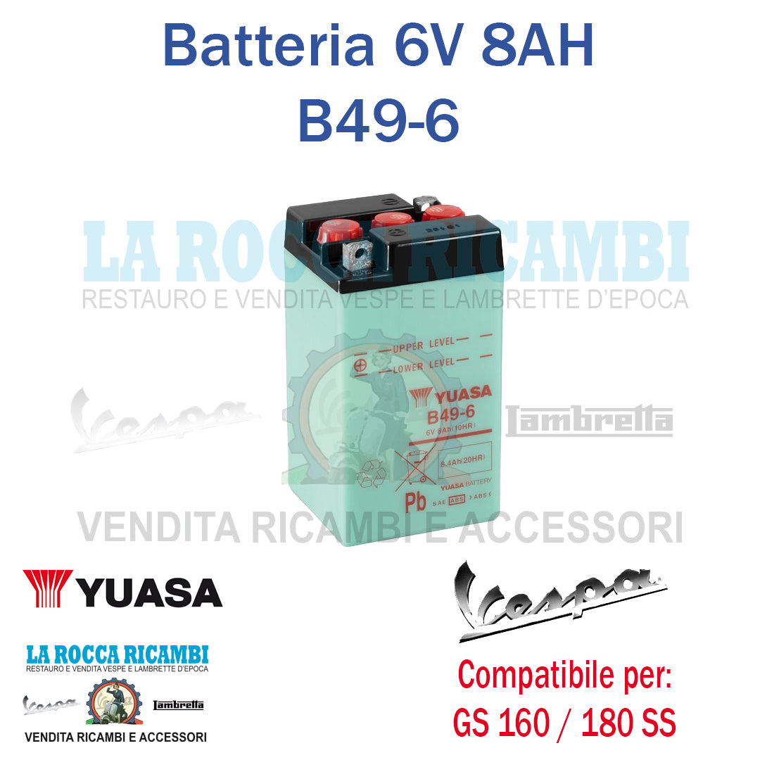 Batteria 6 V 8.4 Ah Vespa GS 160 / 180 SS YUASA B49-6