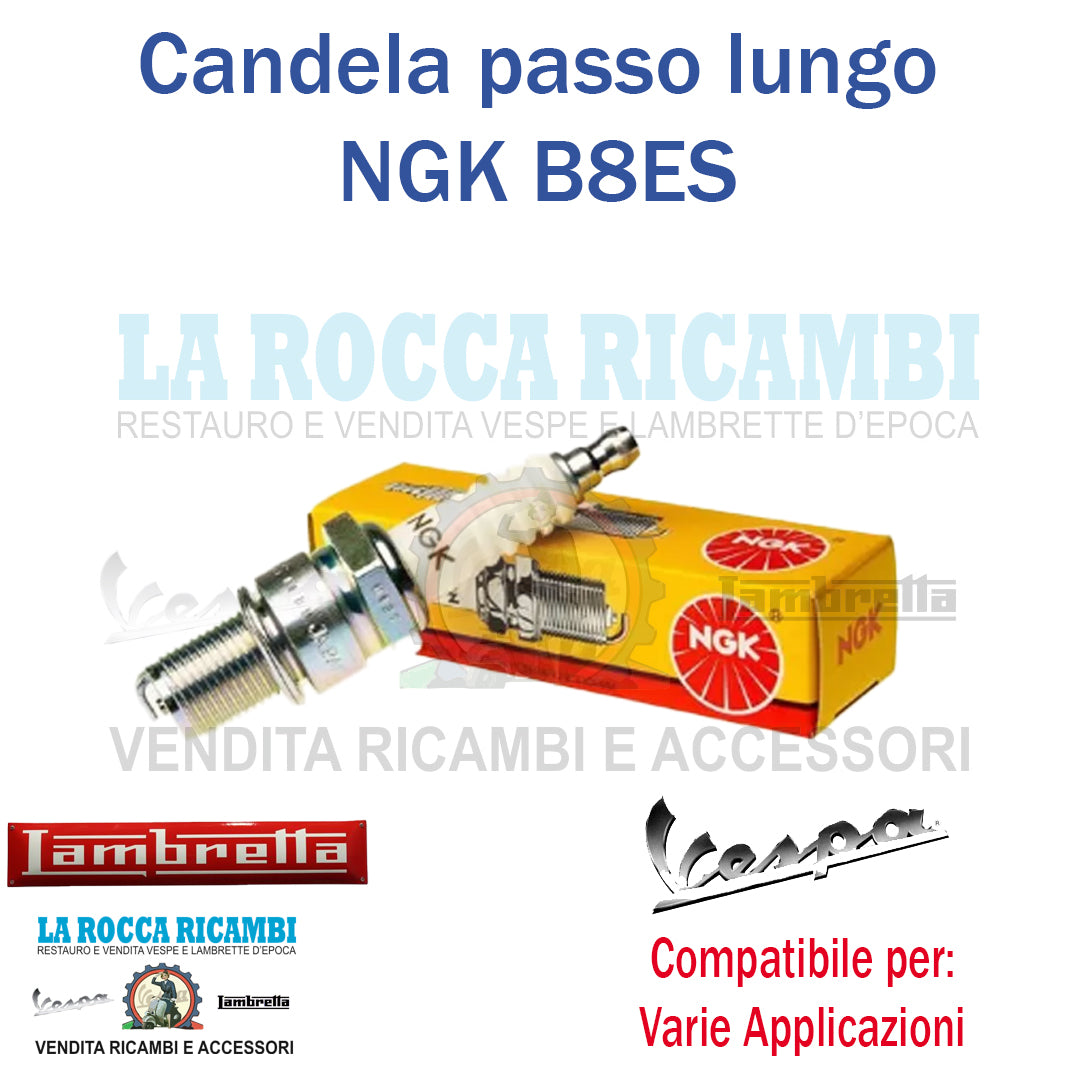 Candela NGK B8ES 2411 Passo Lungo PIAGGIO FREE - PX 200 - RALLY 200 - LAMBRETTA LI / SX / SPECIAL / TV / DL / J 50