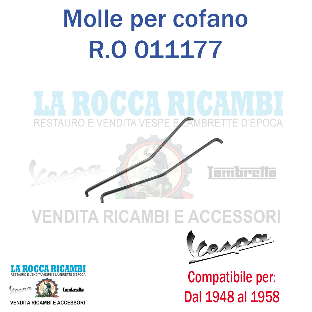 Molle per cofano Vespa V1/15/30/33 - VM - VN - VL - VB1 - GS 150 VS1/2/3/4/5 Dal 1948 Al 1958