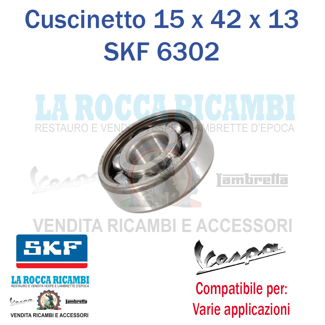 Cuscinetto 15 x 42 x 13 SKF 6302 Vespa PX Dal 1981