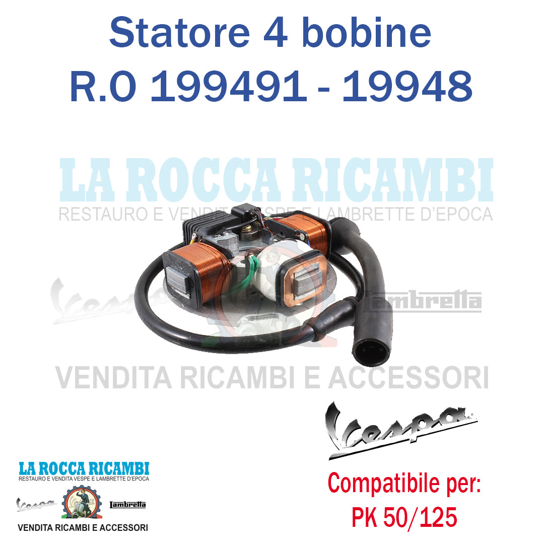 Statore 4 Bobine Vespa PK Senza Frecce