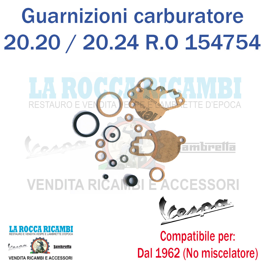 Kit Guarnizioni Carburatore Senza Miscelatore 20.20 / 24.24 Vespa PX - VBB - VNB - GT - GTR