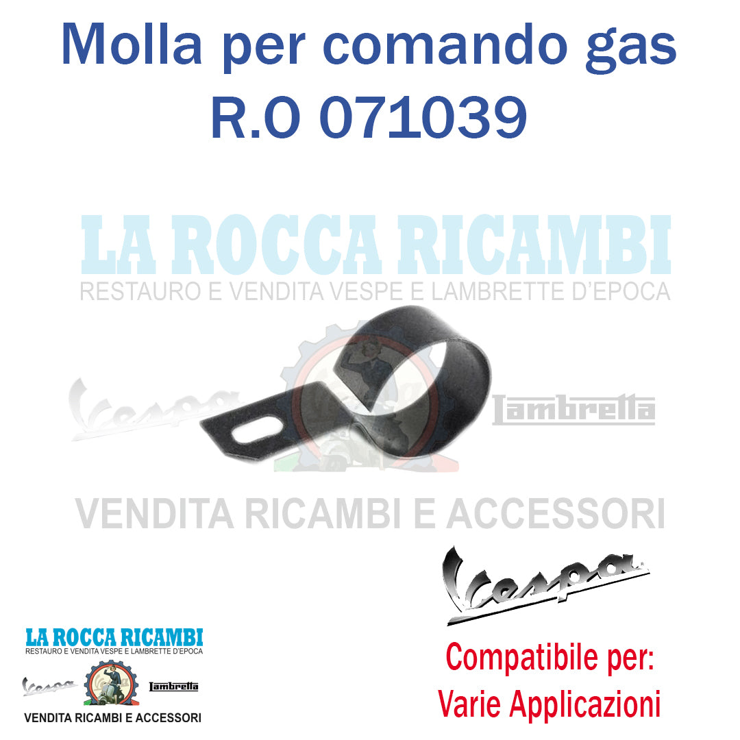 Molla piastrina per comando gas Vespa 50 N / L / R / SPECIAL - 90 SS - PRIMAVERA / ET3 - GT/GTR - TS - SUPER - SPRINT - GL - RALLY - 180 SS - SPRINT VELOCE