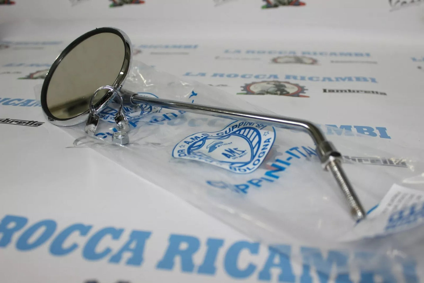 Specchio Cromato Con Graffa Regolabile Ambidestro