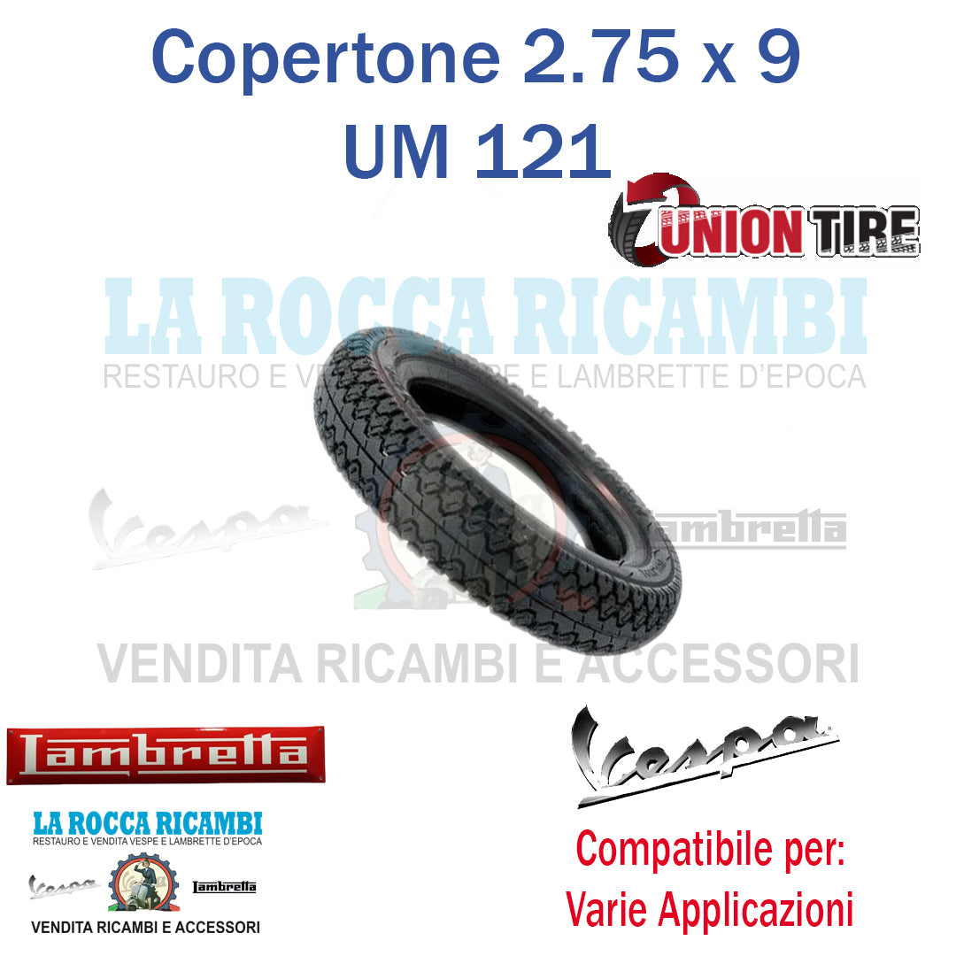 Copertone Union 2.75 x 9 Vespa 50 L/N/R - Lambretta J 50 prima serie