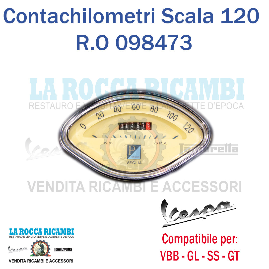 Contachilometri Scala 120 KMH Vespa GL - SPRINT - VBB - 180 SS - GT