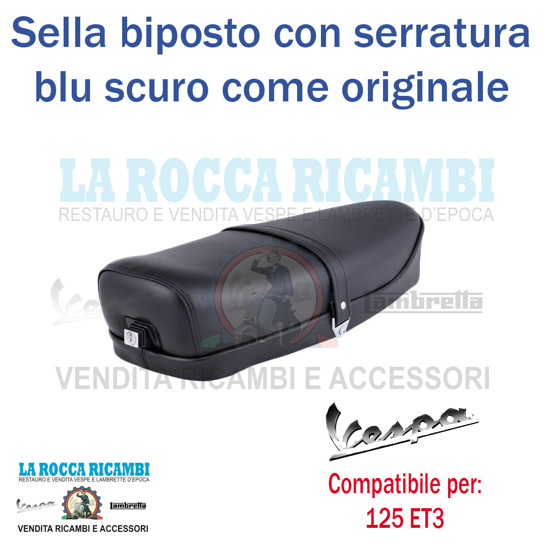 Sella Con Serratura Vespa ET3 (Blu Scuro)