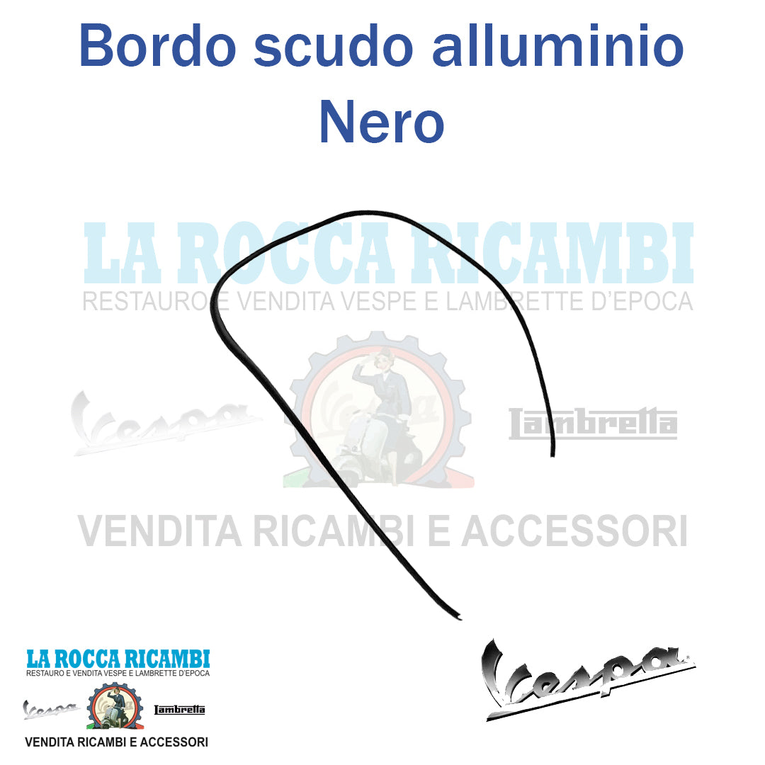 Bordo Scudo In Alluminio Vespa PX Nero