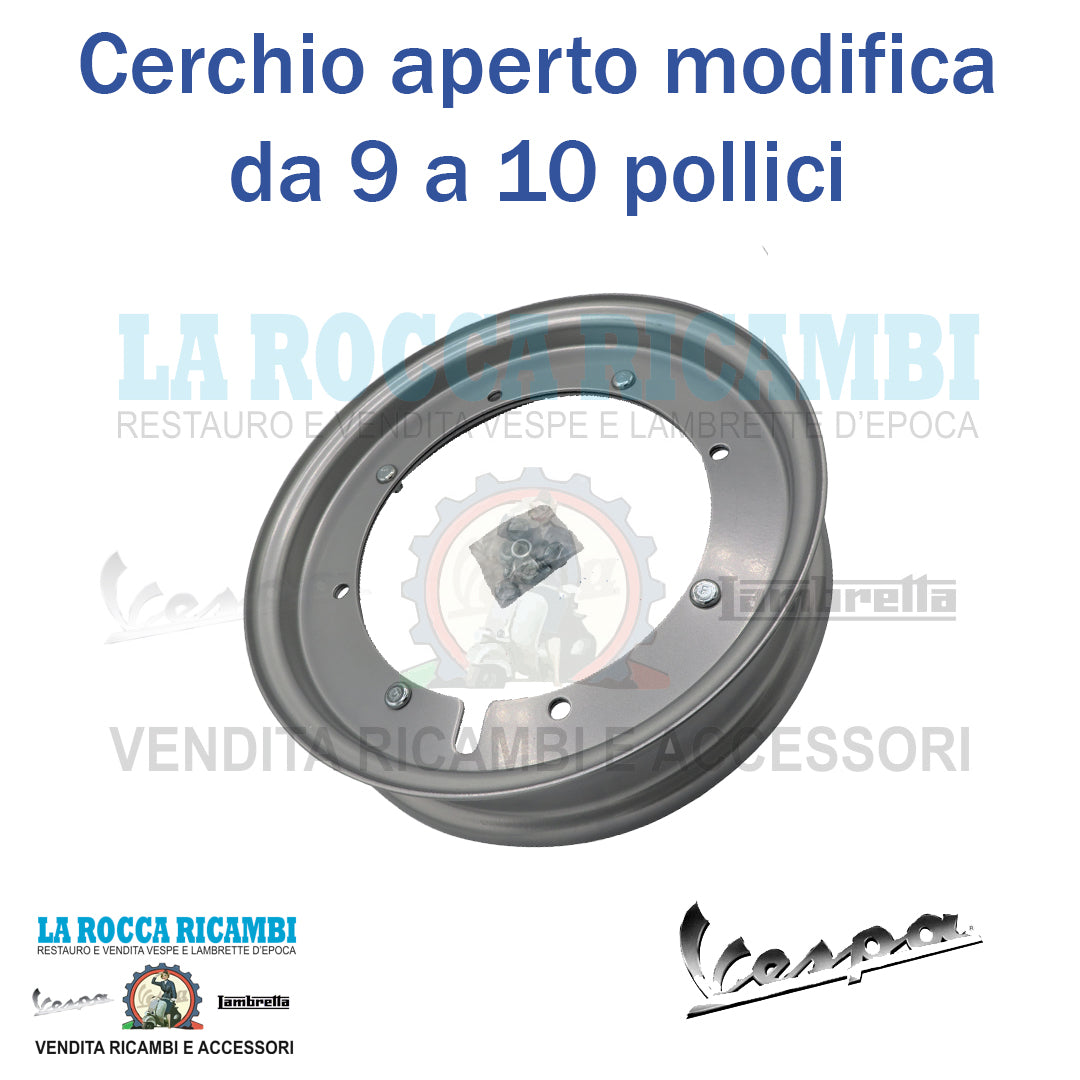 Cerchio Aperto modifica da 9 a 10 pollici Vespa 50 R / 50 Special Serie 1