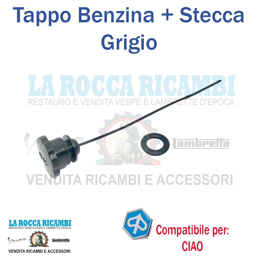 Tappo Benzina Con Stecca + Guarnizione Piaggio CIAO (GRIGIO)