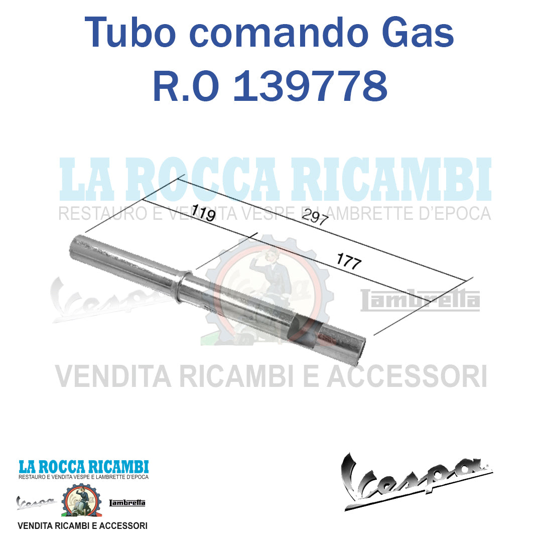 Tubo Comando Gas Vespa PX - PK - R.O 139778