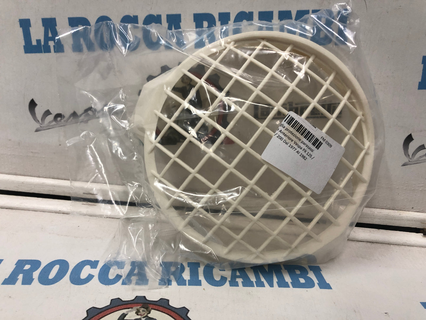 Griglia protezione parasassi Faro Anteriore Vespa PX 125 / 150 / 200 Dal 1977 Al 1982 (Bianco)