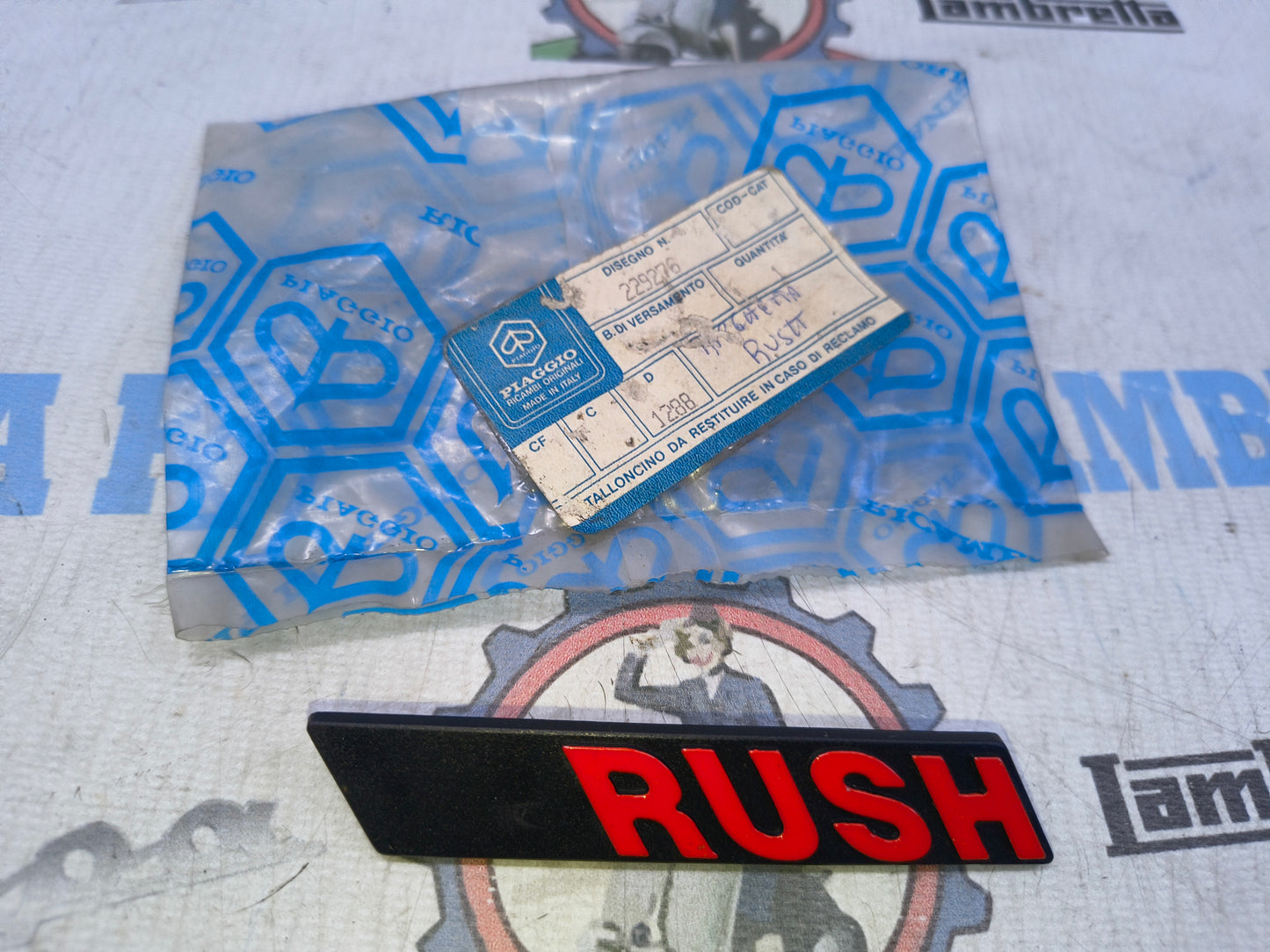SCRITTA TARGHETTA VESPA PK XL 50 RUSH ORIGINALE PIAGGIO 229276