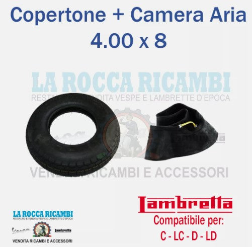 Kit Copertone + Camera Aria 4.00 x 8 Lambretta C / LC / D / LD