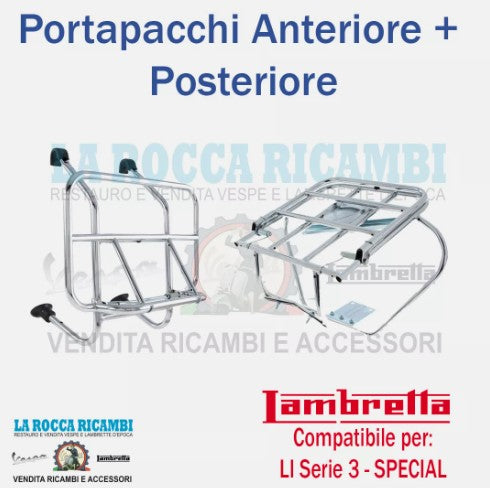 Kit portapacchi anteriore + posteriore Lambretta LI / TV / SX / SPECIAL Serie 3 - DL