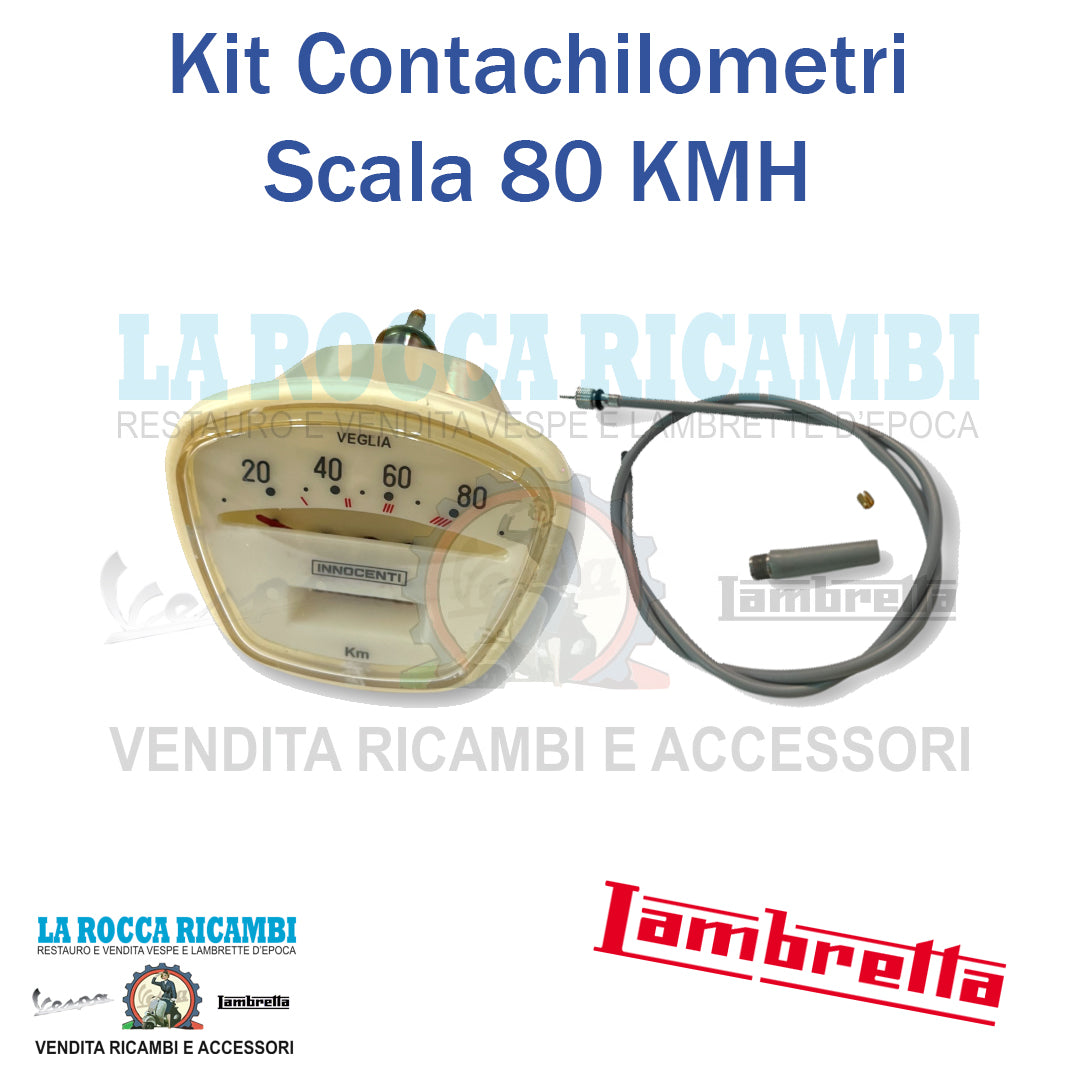 Contachilometri 80 KMH + Cavo Trasmissione Lambretta LI 125 Serie 3