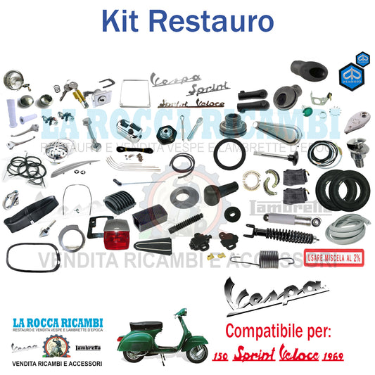 Kit Restauro Vespa 150 SPRINT VELOCE 1969 VLB1T Telaio Dal 0150001 Al 0368119 (Prima Versione)